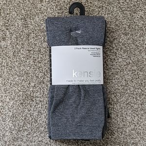Kensie Fleece Lined Tights 2pk